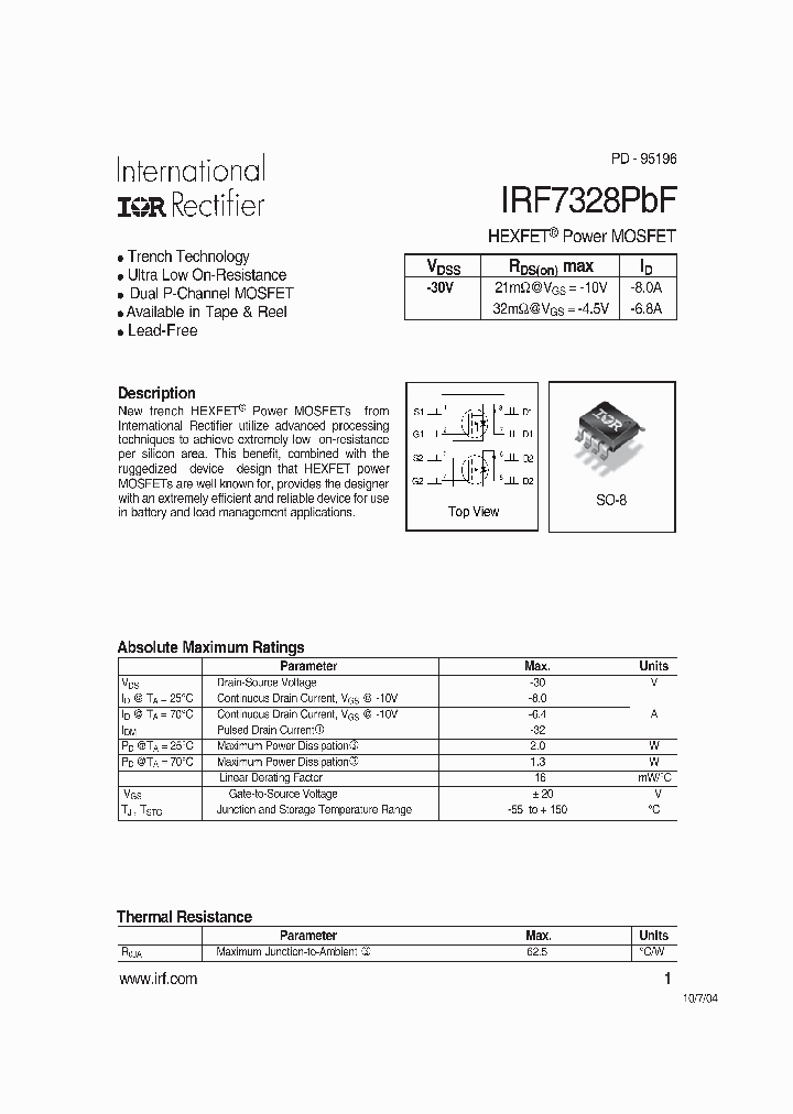 IRF7328PBF_4146034.PDF Datasheet