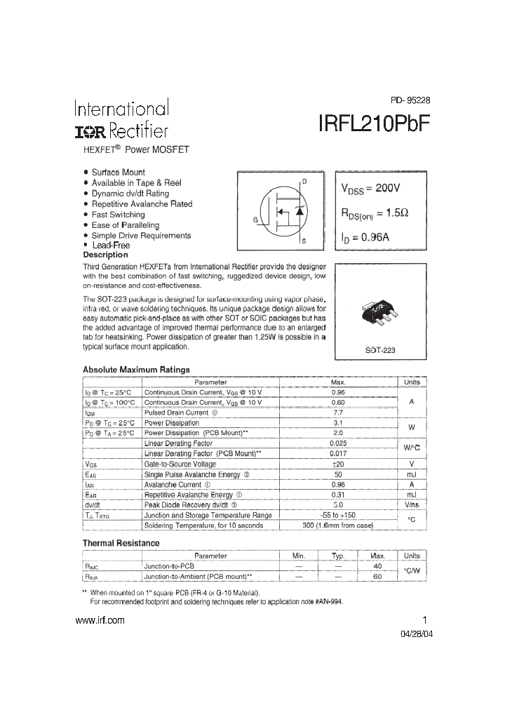 IRFL210PBF_4111922.PDF Datasheet