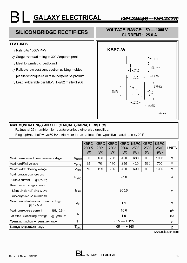 KBPC25005_4155849.PDF Datasheet