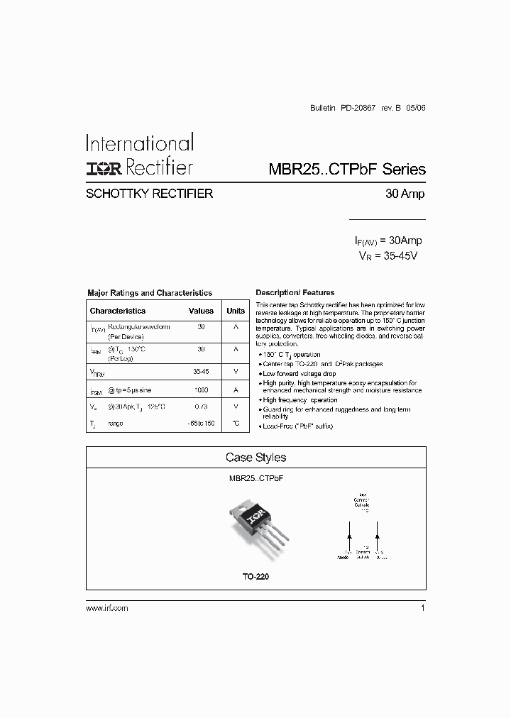 MBR2545CTPBF_4122866.PDF Datasheet