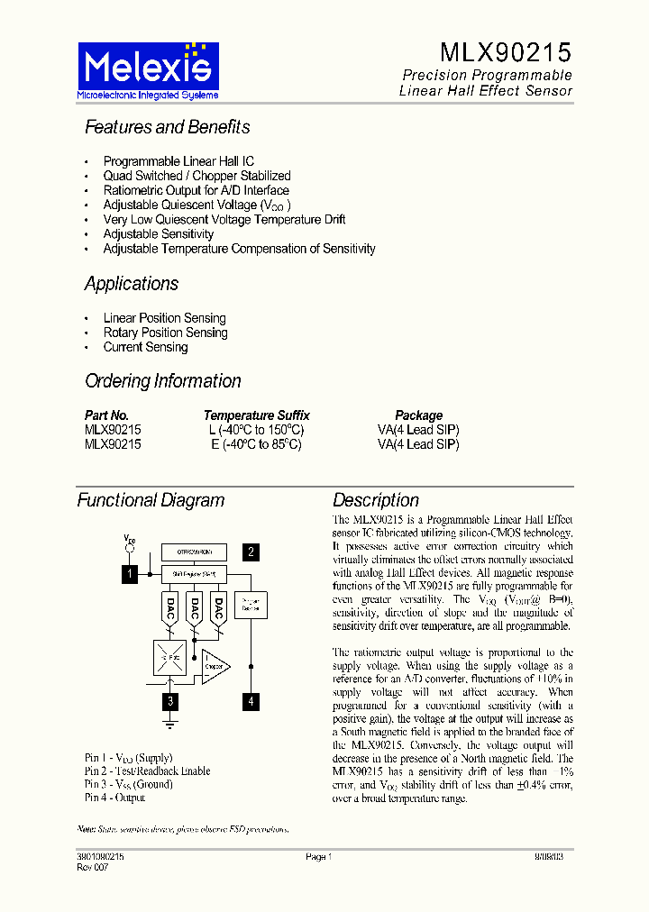 MLX90215_4152974.PDF Datasheet