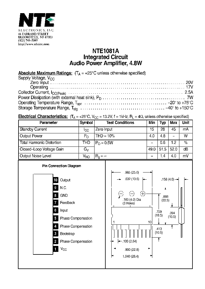 NTE1081A_4136366.PDF Datasheet