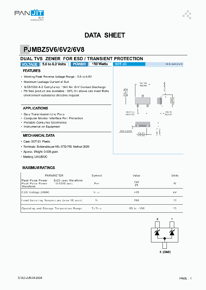 PJMBZ5V6_4120296.PDF Datasheet