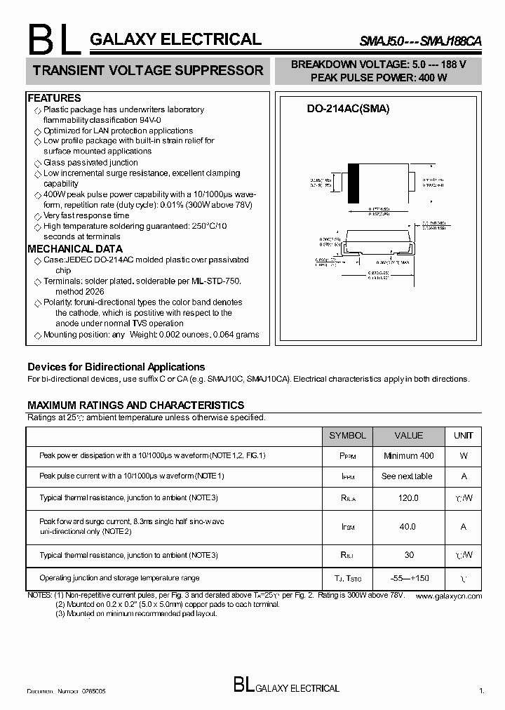 SMAJ45A_4152362.PDF Datasheet