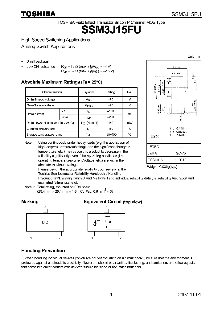 SSM3J15FU_4145322.PDF Datasheet