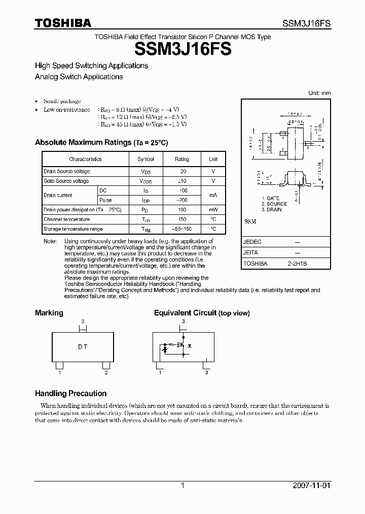 SSM3J16FS_4125461.PDF Datasheet