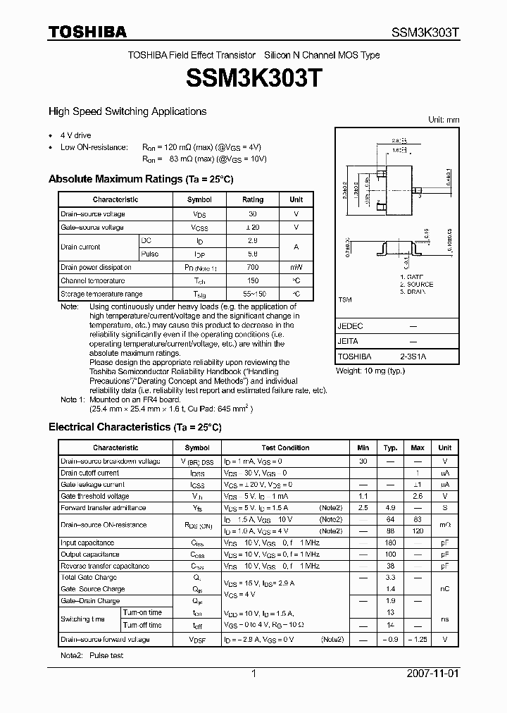 SSM3K303T_4134822.PDF Datasheet