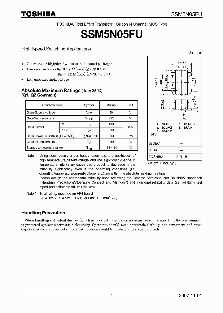 SSM5N05FU07_4134810.PDF Datasheet