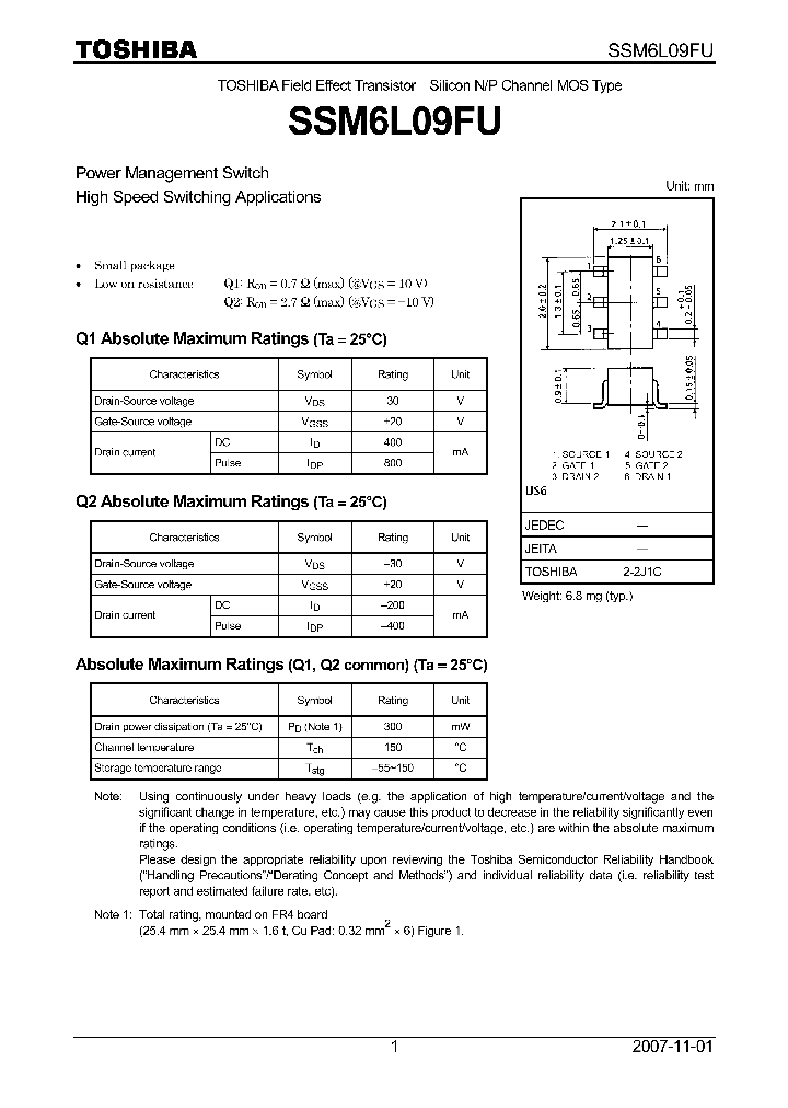 SSM6L09FU07_4134775.PDF Datasheet