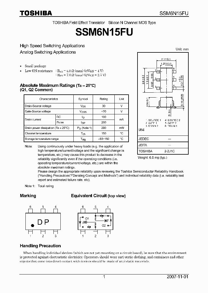 SSM6N15FU07_4134767.PDF Datasheet