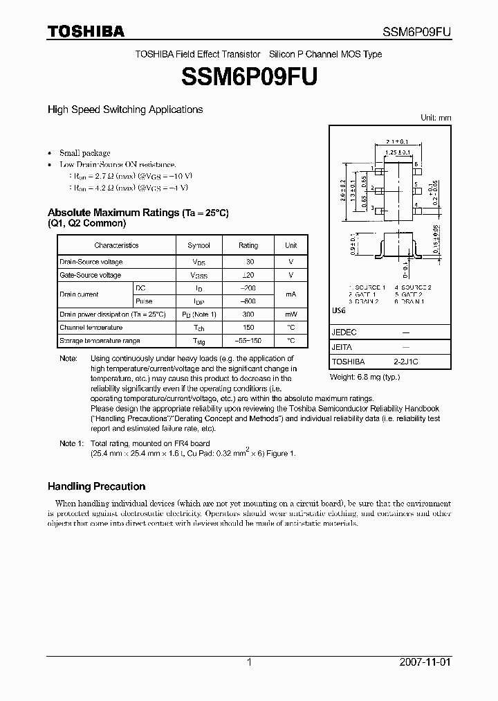 SSM6P09FU07_4134253.PDF Datasheet