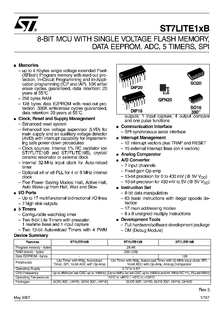 ST7FLIT10BY0BX_4155797.PDF Datasheet