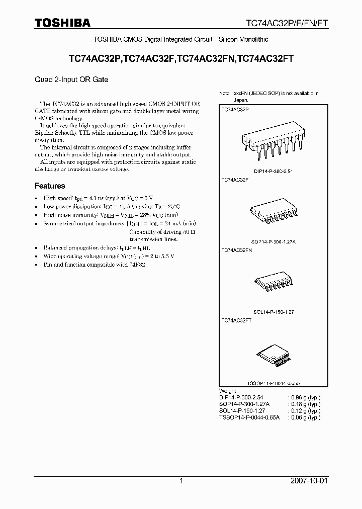 TC74AC32FT07_4125040.PDF Datasheet