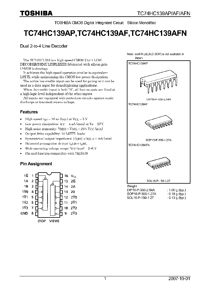 TC74HC139AP07_4124740.PDF Datasheet