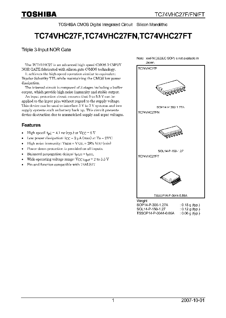 TC74VHC27F07_4132639.PDF Datasheet