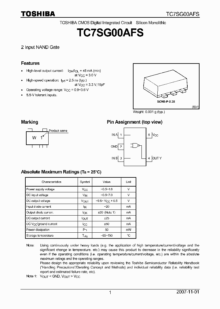 TC7SG00AFS_4125370.PDF Datasheet