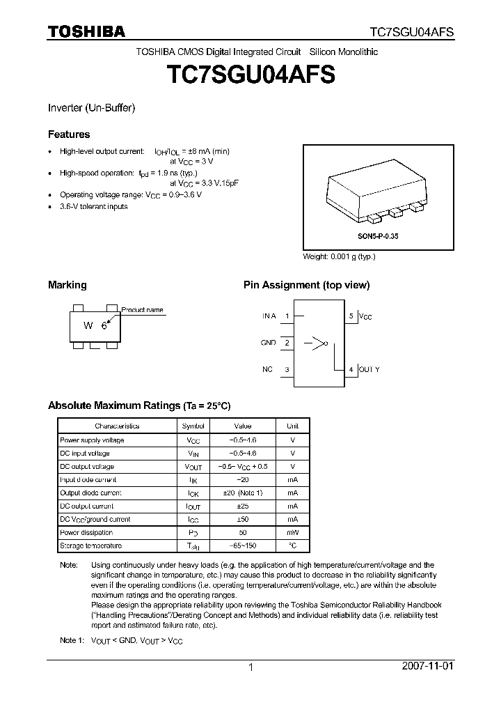 TC7SGU04AFS_4125183.PDF Datasheet