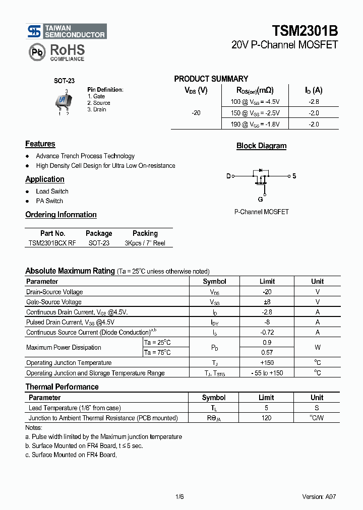 TSM2301BCXRF_4131888.PDF Datasheet