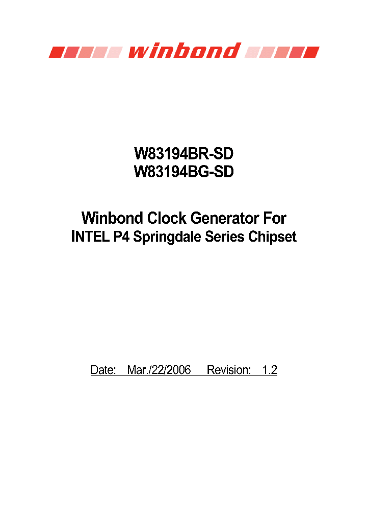 W83194BG-SD_4107663.PDF Datasheet