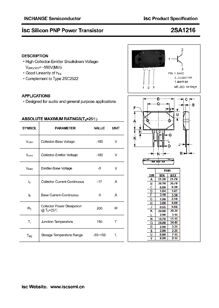 2SA1216_4309188.PDF Datasheet