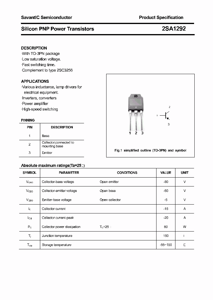 2SA1292_4507296.PDF Datasheet