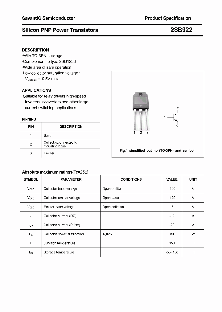 2SB922_4388463.PDF Datasheet