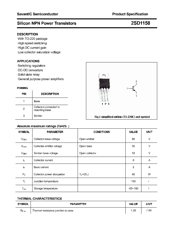 2SD1158_4395635.PDF Datasheet