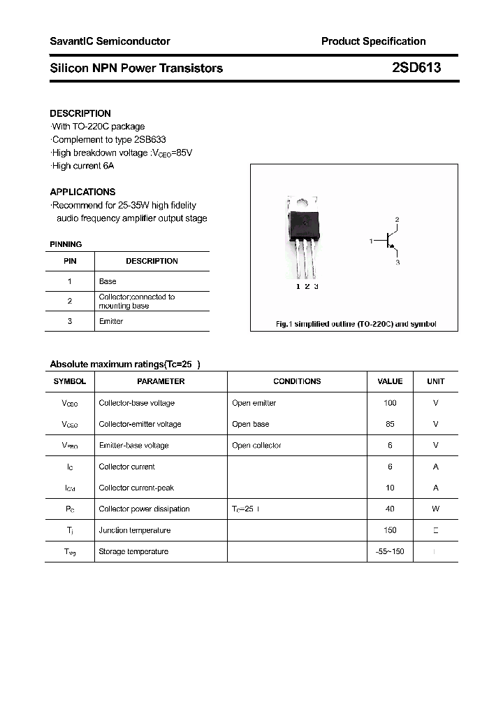 2SD613_4369752.PDF Datasheet