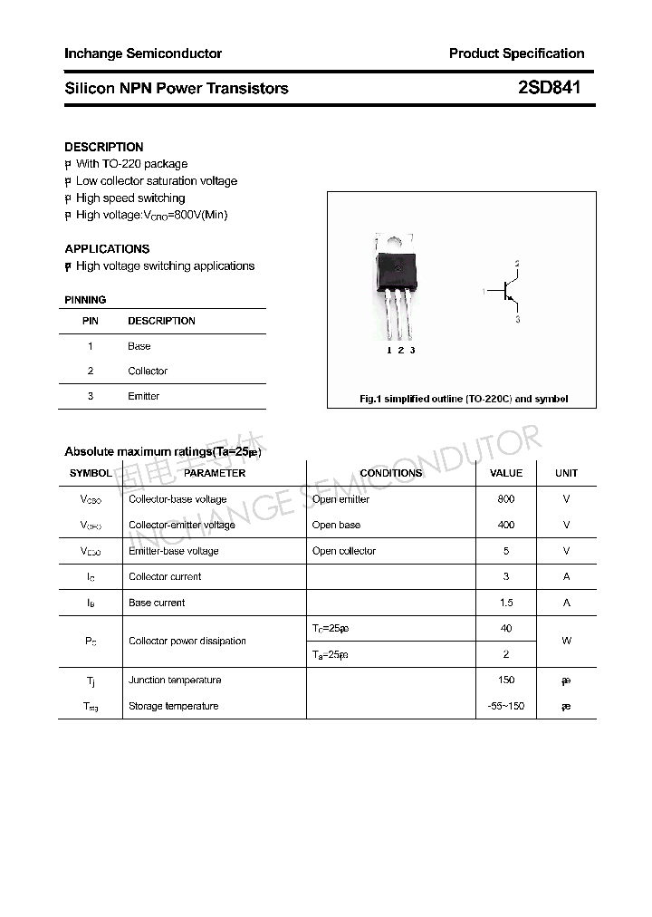2SD841_4305706.PDF Datasheet