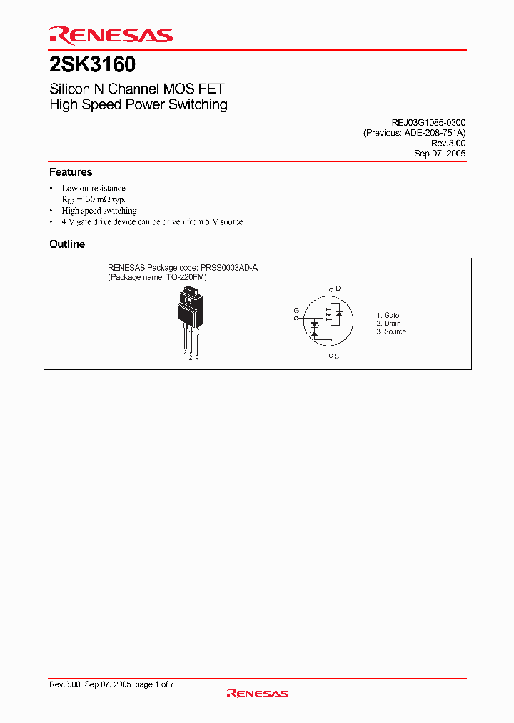 2SK3160_4525730.PDF Datasheet