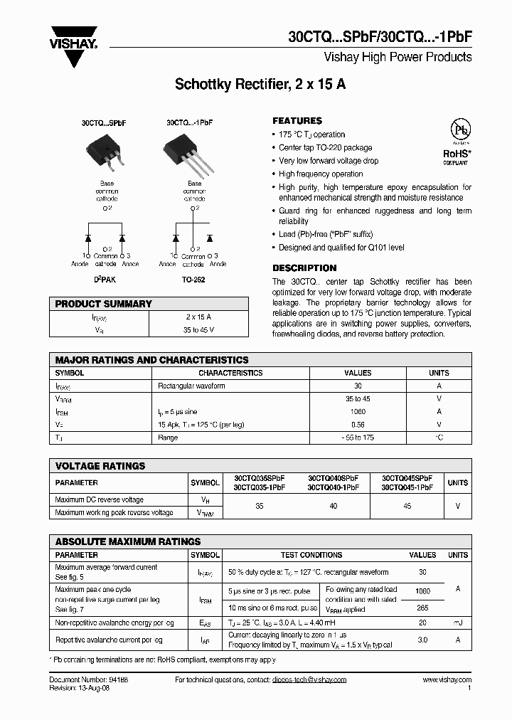 30CTQ035-1PBF_4295287.PDF Datasheet