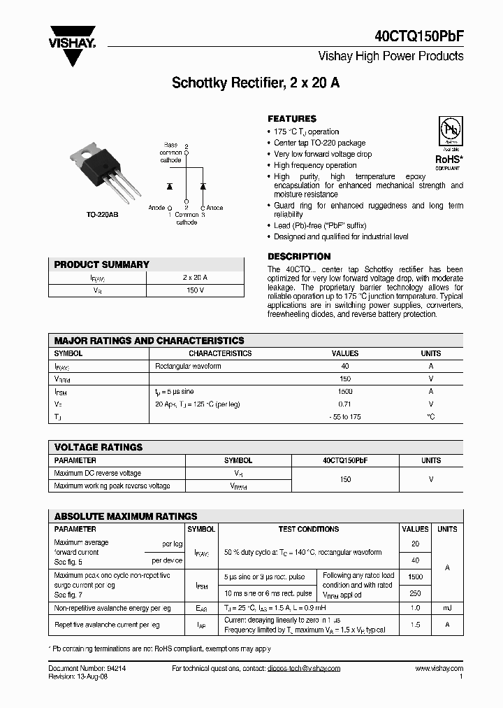 40CTQ150PBF_4809811.PDF Datasheet