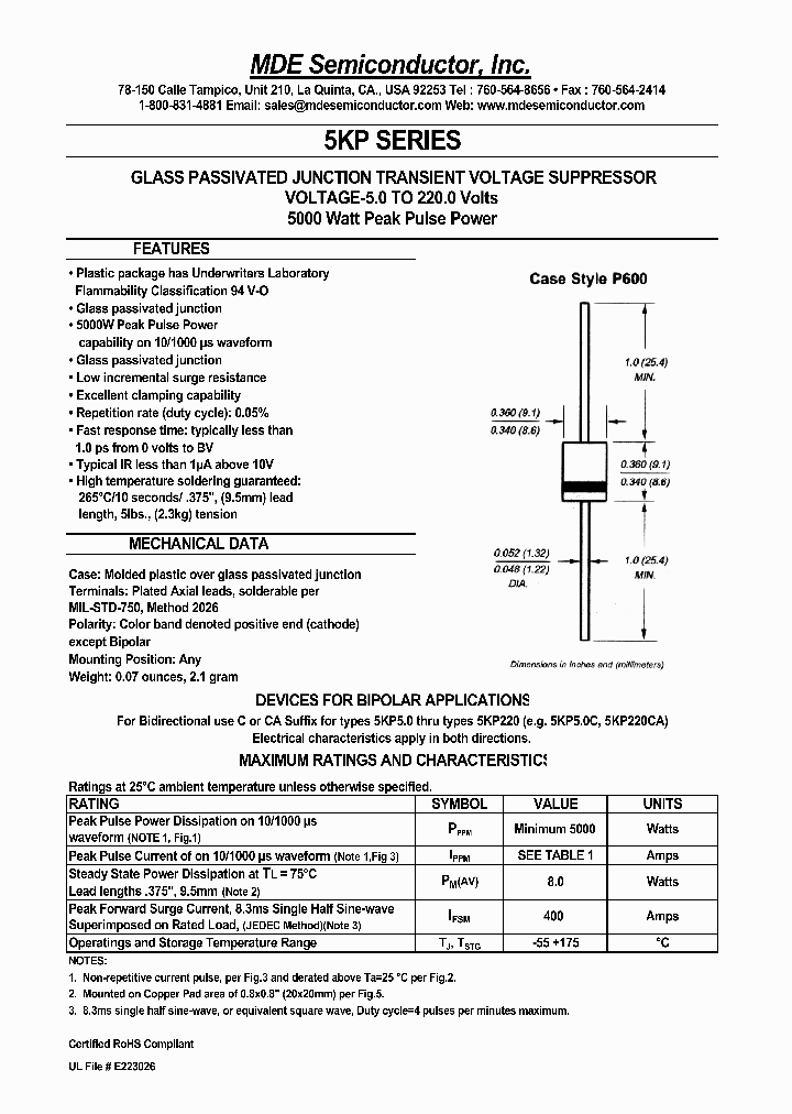 5KP54CA_4661519.PDF Datasheet