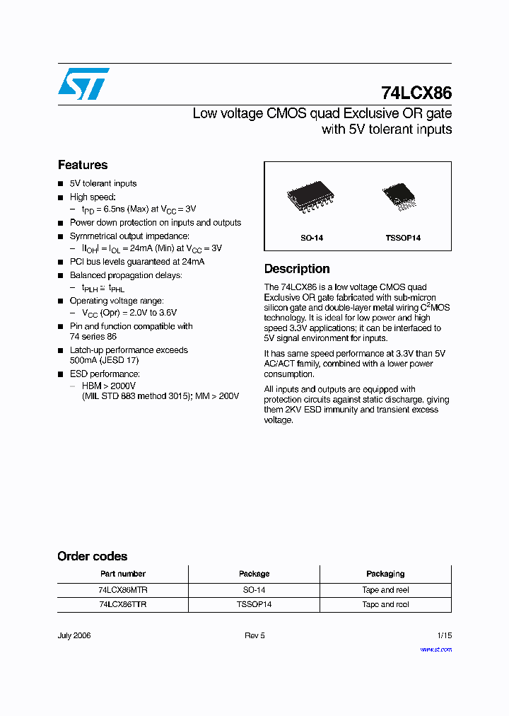 74LCX86TTR_4346224.PDF Datasheet