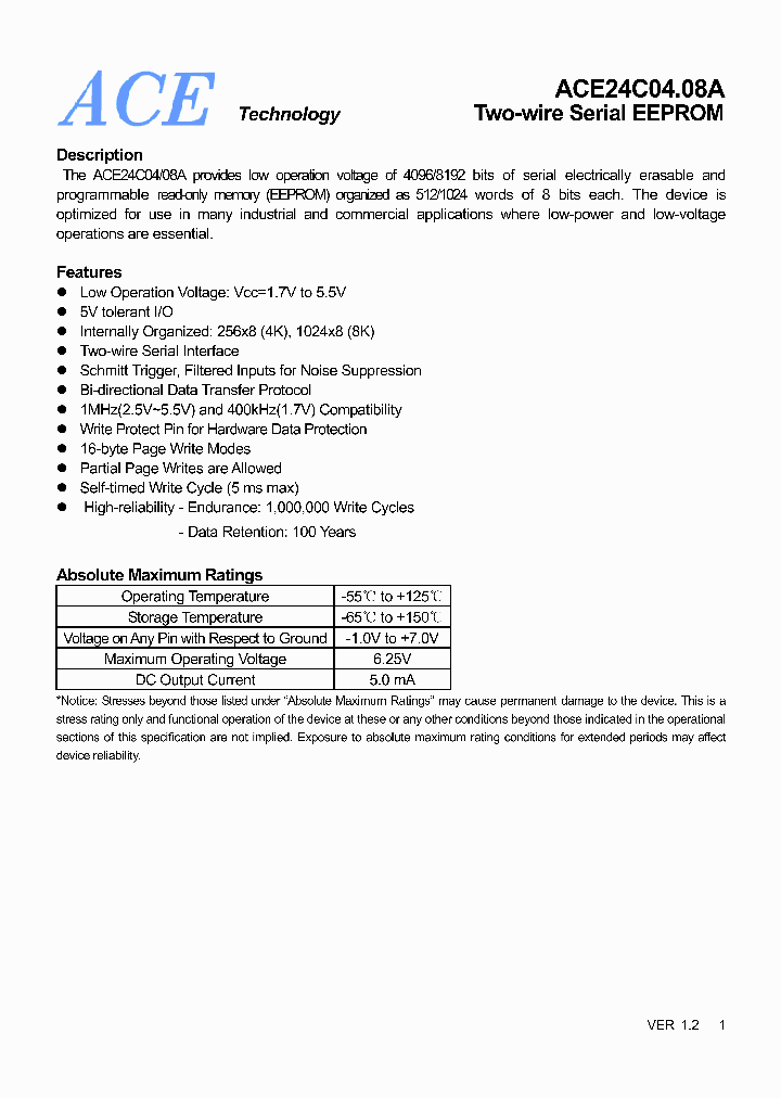 ACE24C0408AFMUH_4549308.PDF Datasheet