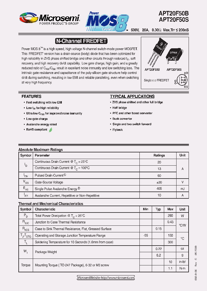 APT20F50B_4829480.PDF Datasheet