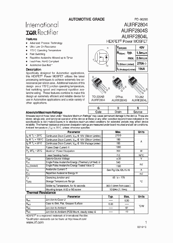 AUIRF2804_4574737.PDF Datasheet