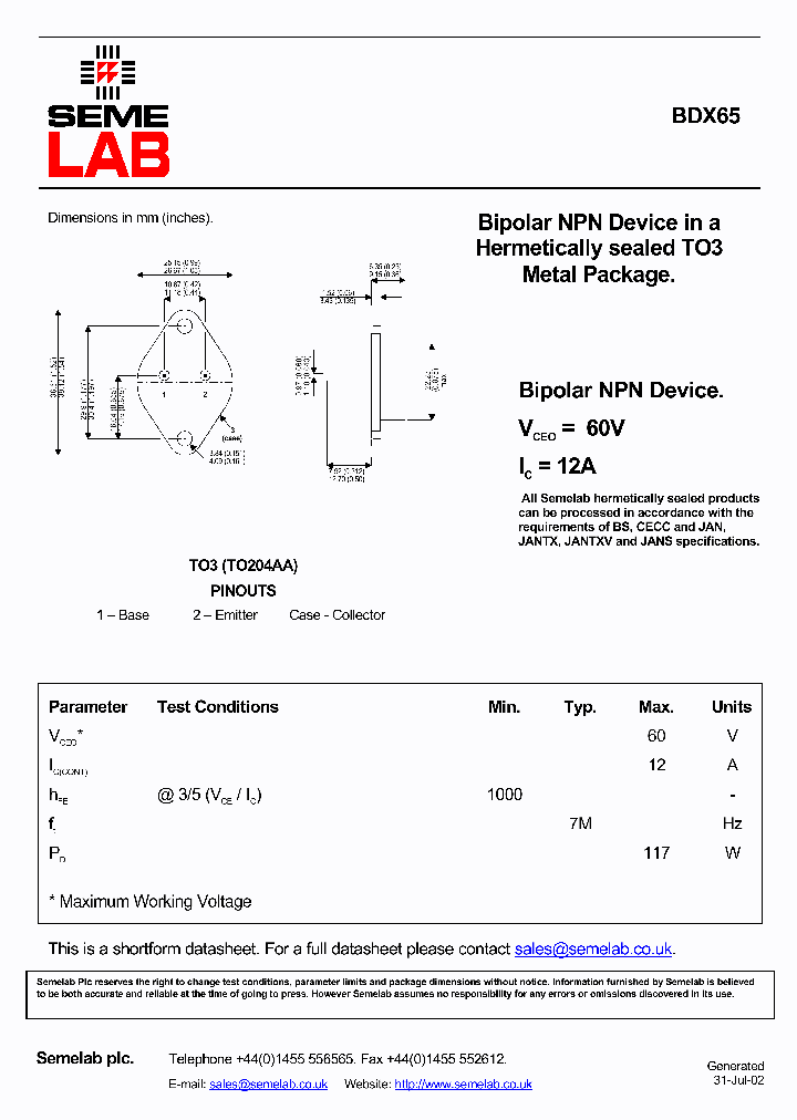BDX65_4328108.PDF Datasheet