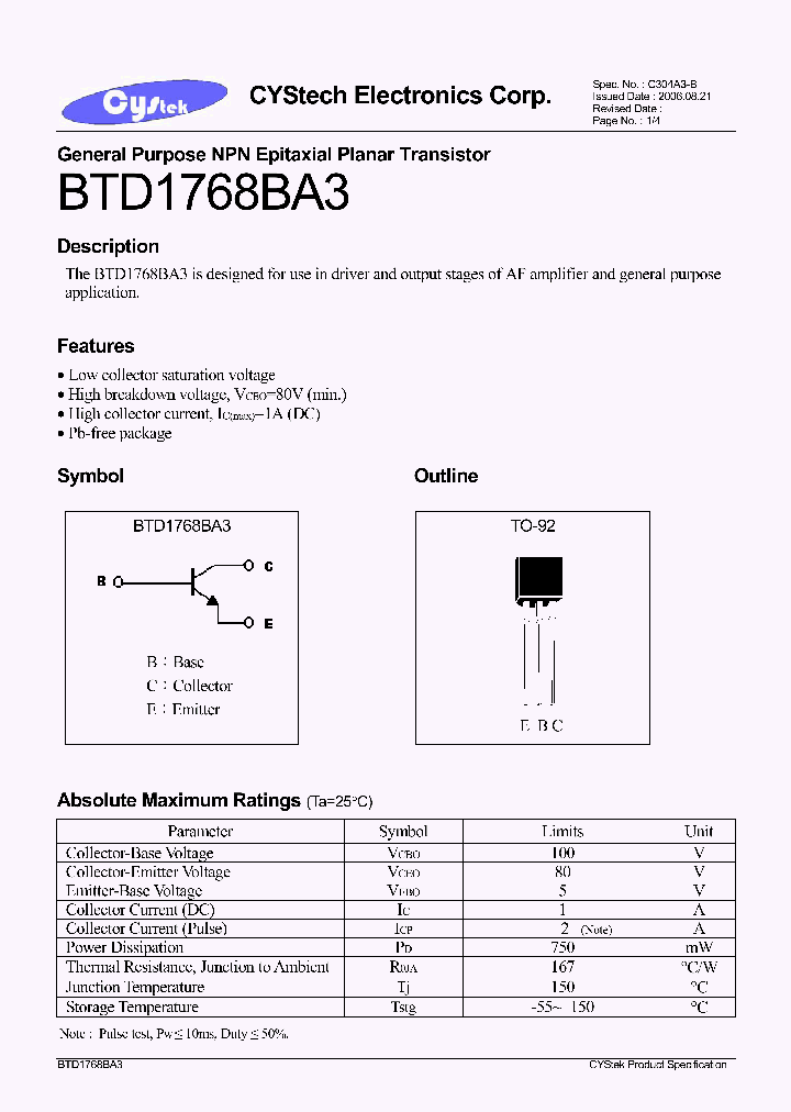 BTD1768BA3_4845387.PDF Datasheet