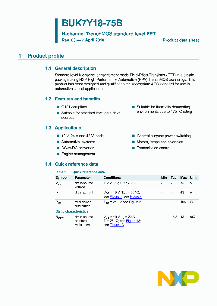 BUK7Y18-75B_4909550.PDF Datasheet
