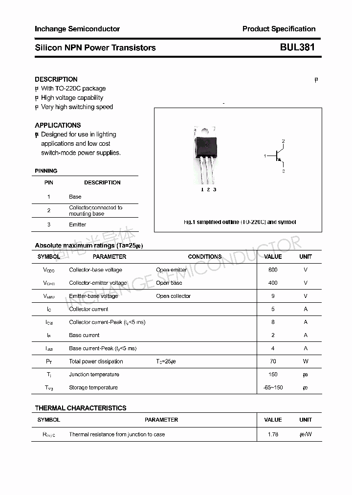 BUL381_4325416.PDF Datasheet