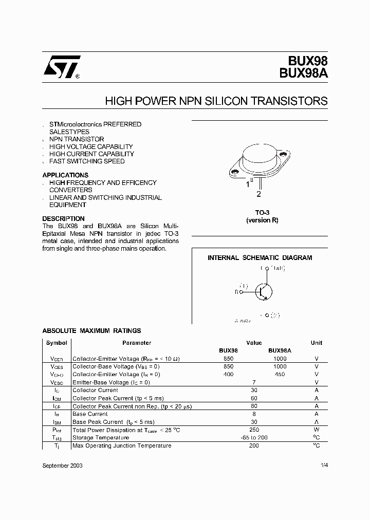 BUX9803_4303827.PDF Datasheet