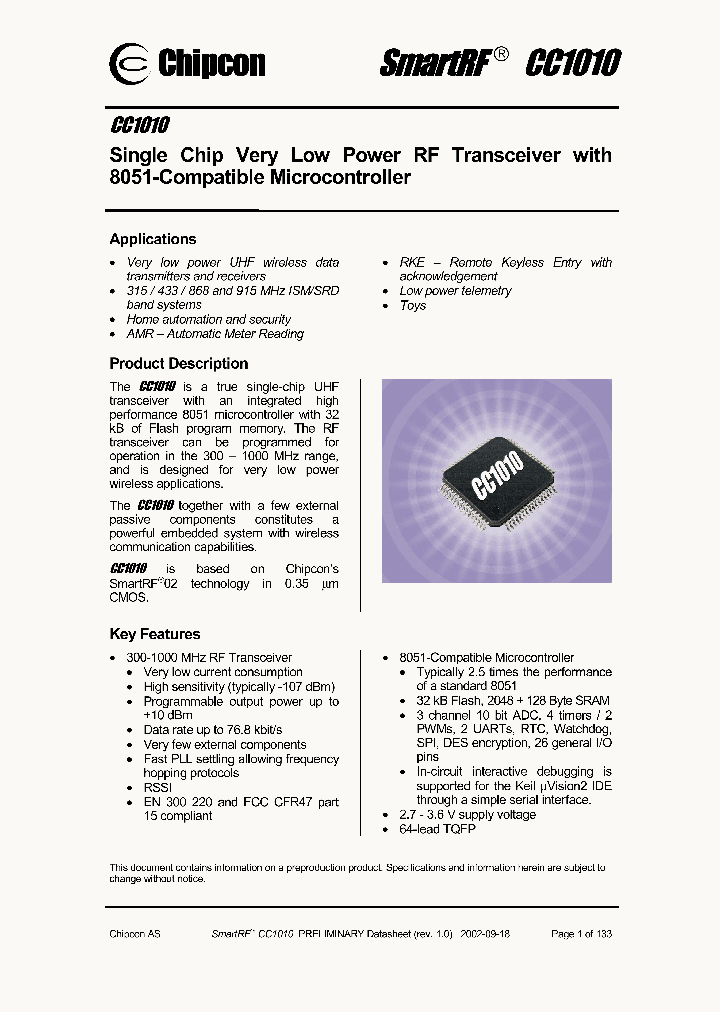 CC1010DK-433_4207382.PDF Datasheet