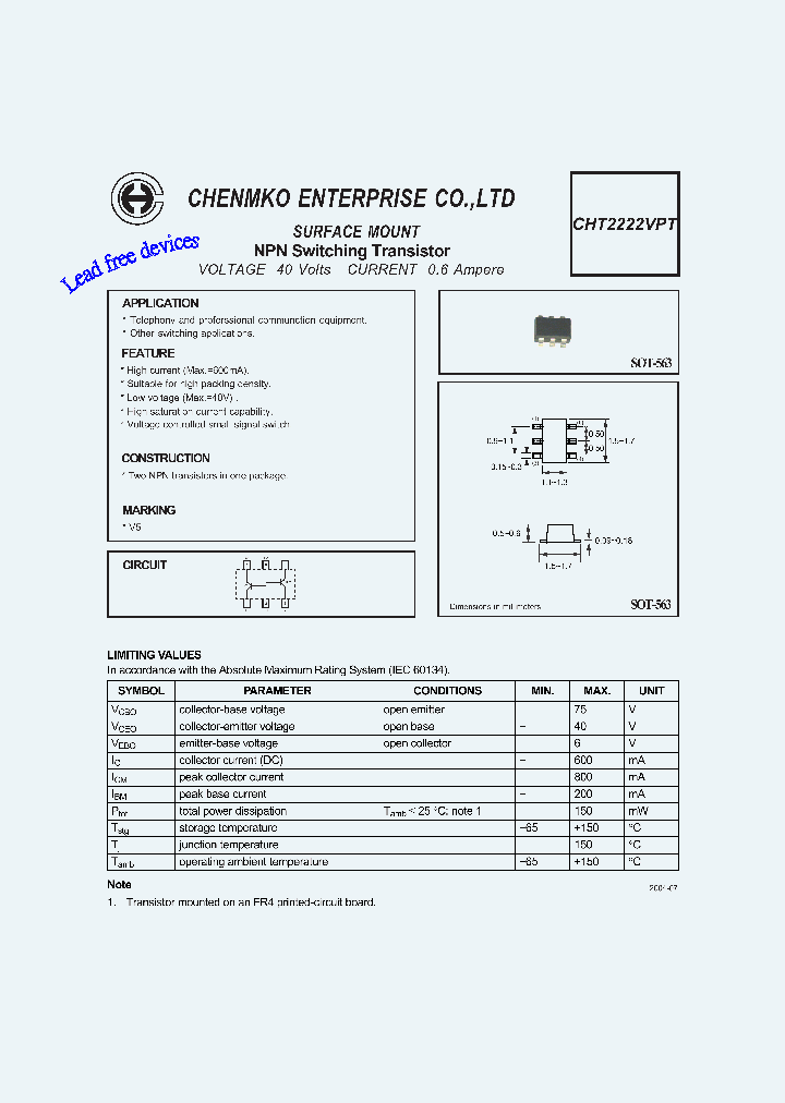 CHT2222VPT_4507266.PDF Datasheet