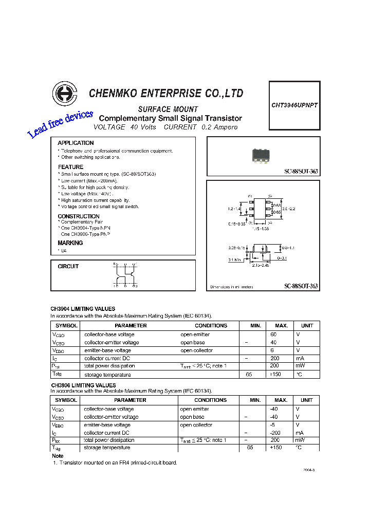 CHT3946UPNPT_4458833.PDF Datasheet