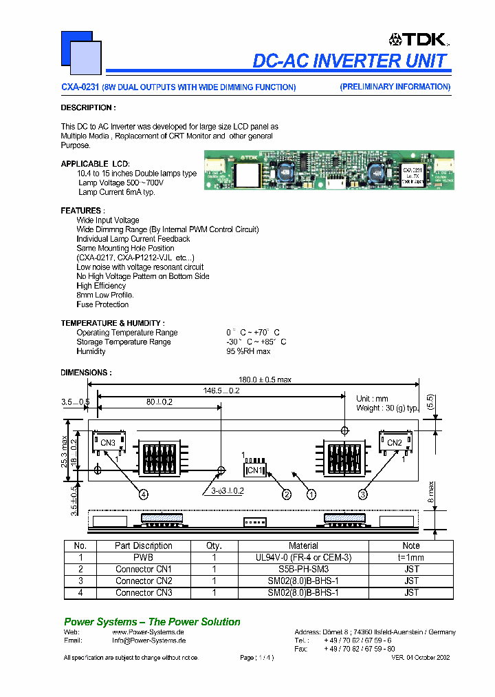 CXA-0231_4669675.PDF Datasheet