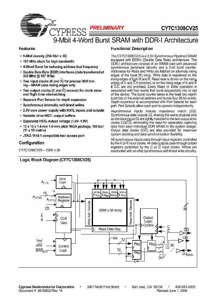 CY7C1308CV25-100BZC_4450952.PDF Datasheet