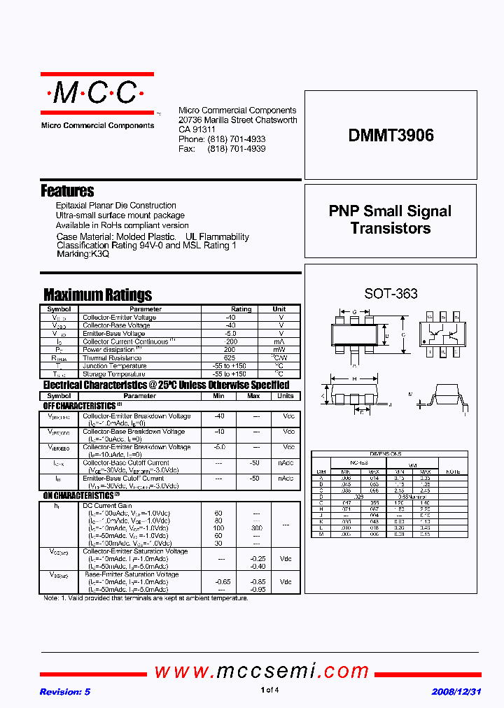 DMMT3906_4805638.PDF Datasheet