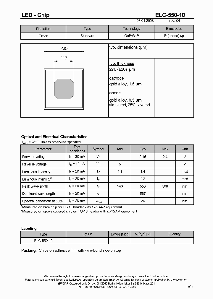 ELC-550-10_4655596.PDF Datasheet