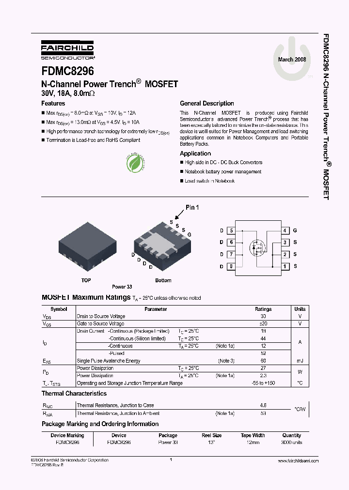 FDMC8296_4243880.PDF Datasheet